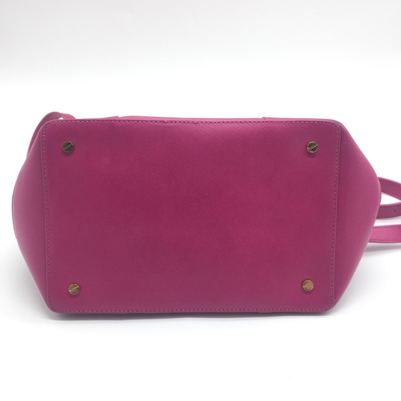 Tory Burch Fuschia Saffiano Leather Robinson Shoulder Crossbody Satchels Bag - Picture 10 of 13